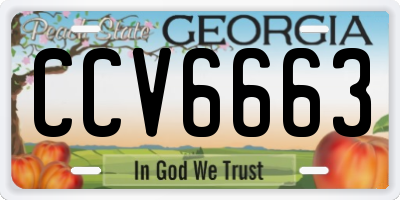 GA license plate CCV6663