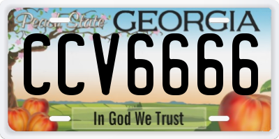 GA license plate CCV6666