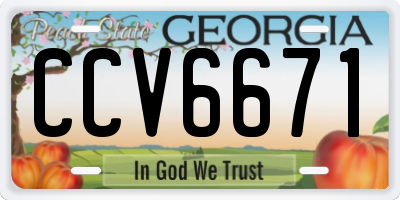 GA license plate CCV6671