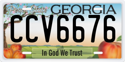 GA license plate CCV6676