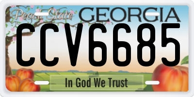 GA license plate CCV6685