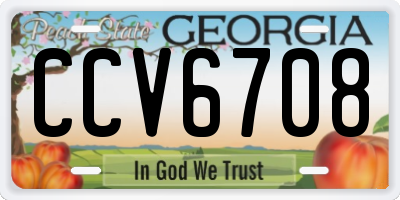 GA license plate CCV6708