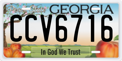 GA license plate CCV6716