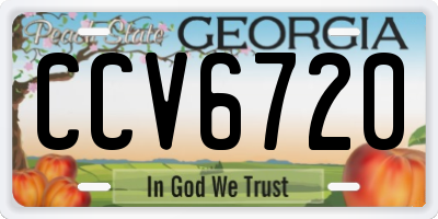 GA license plate CCV6720