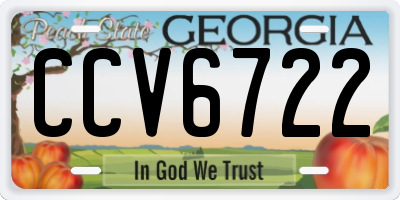 GA license plate CCV6722