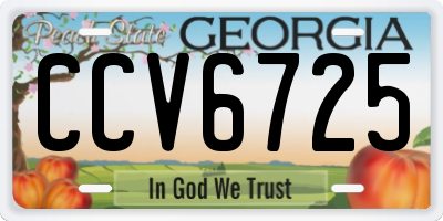 GA license plate CCV6725