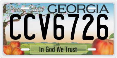 GA license plate CCV6726
