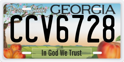 GA license plate CCV6728