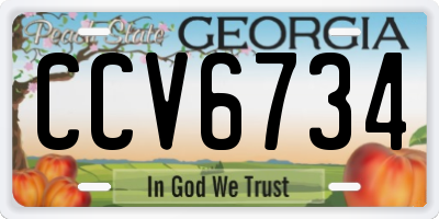 GA license plate CCV6734