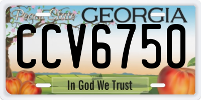GA license plate CCV6750