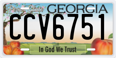 GA license plate CCV6751