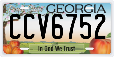 GA license plate CCV6752