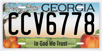 GA license plate CCV6778