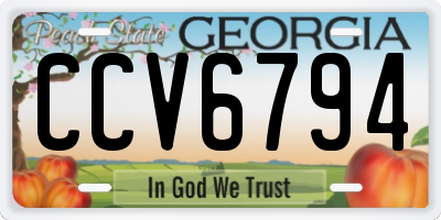 GA license plate CCV6794