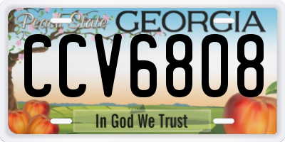 GA license plate CCV6808
