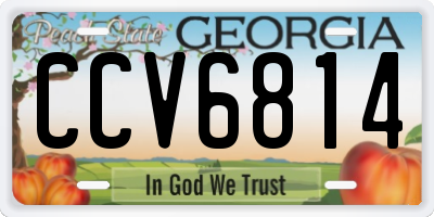 GA license plate CCV6814