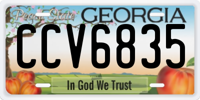 GA license plate CCV6835
