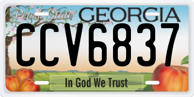 GA license plate CCV6837