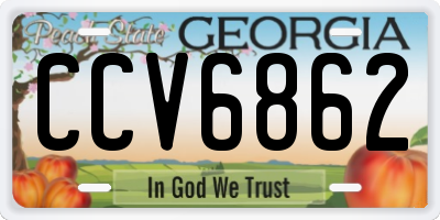GA license plate CCV6862