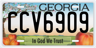 GA license plate CCV6909