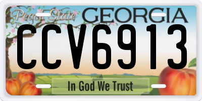 GA license plate CCV6913