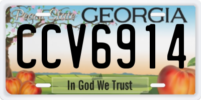 GA license plate CCV6914