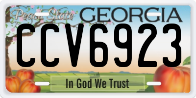 GA license plate CCV6923