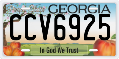 GA license plate CCV6925