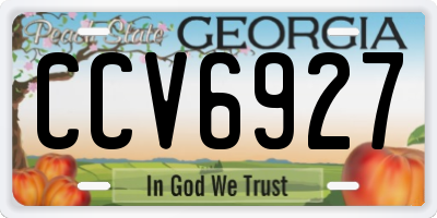 GA license plate CCV6927