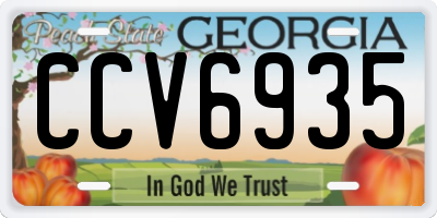 GA license plate CCV6935