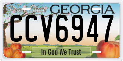 GA license plate CCV6947