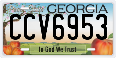 GA license plate CCV6953