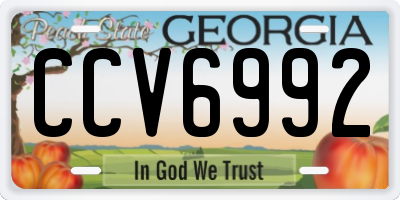GA license plate CCV6992