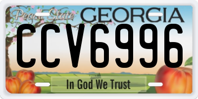 GA license plate CCV6996