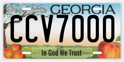 GA license plate CCV7000