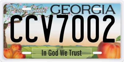 GA license plate CCV7002