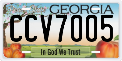 GA license plate CCV7005