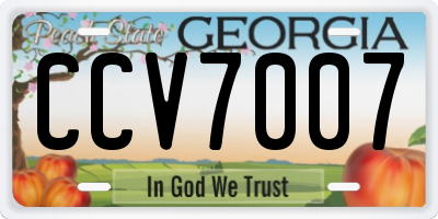 GA license plate CCV7007