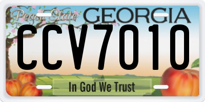 GA license plate CCV7010