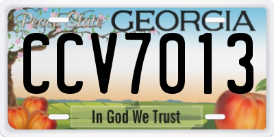 GA license plate CCV7013