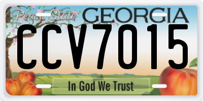 GA license plate CCV7015