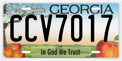 GA license plate CCV7017