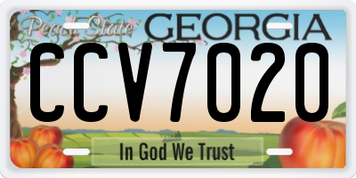 GA license plate CCV7020