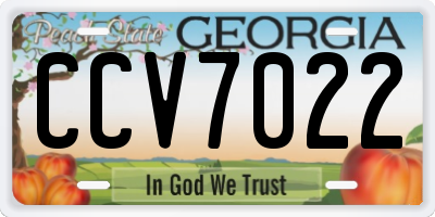 GA license plate CCV7022