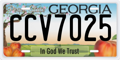 GA license plate CCV7025