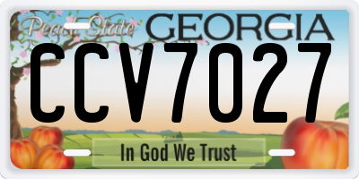 GA license plate CCV7027