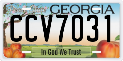 GA license plate CCV7031