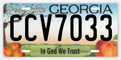 GA license plate CCV7033
