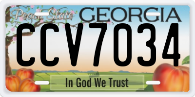 GA license plate CCV7034