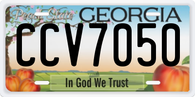 GA license plate CCV7050